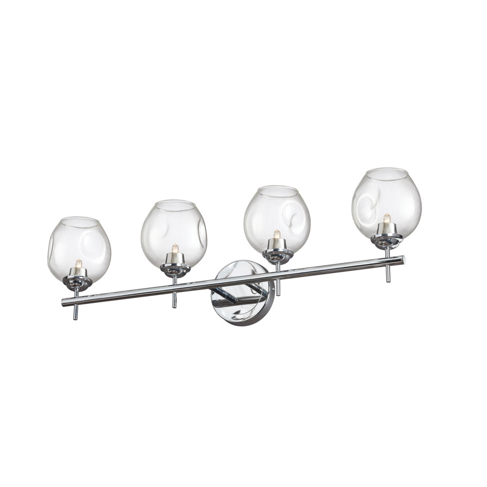 4 Light Halogen Vanity Polished Chrome with Clear Glass