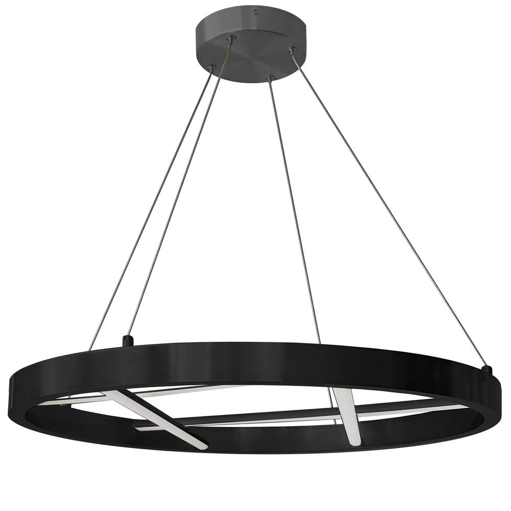 40W Chandelier, Matte Black w/ White Silicone Diffuser