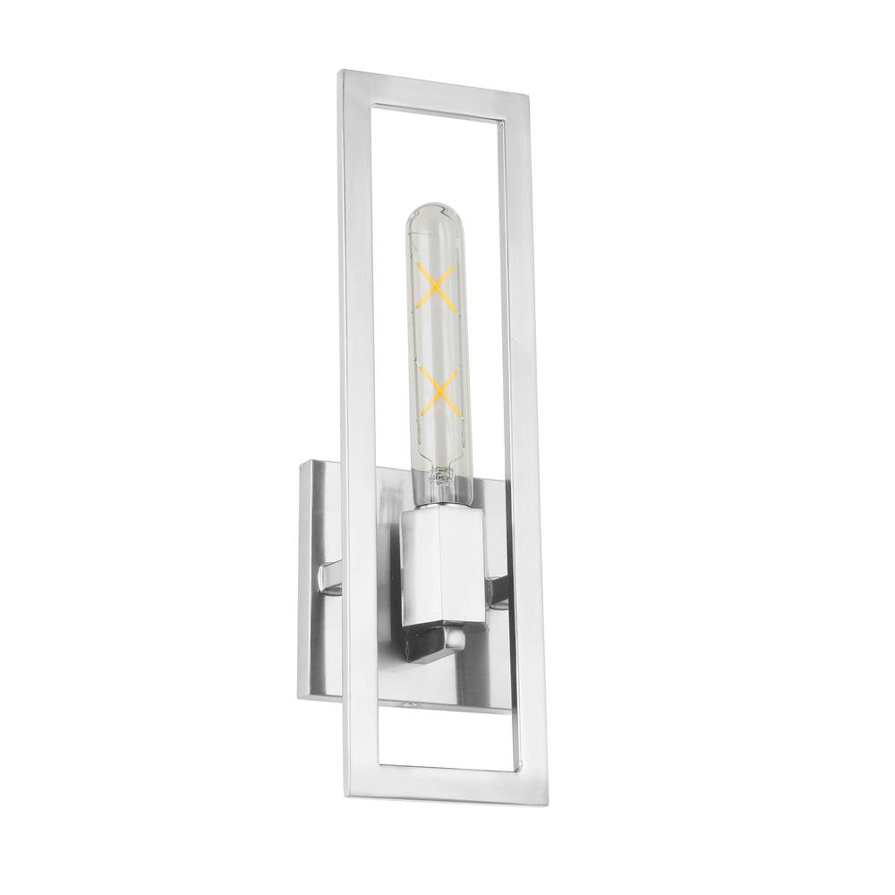 1 Light Incandescent Wall Sconce, Polished Chrome