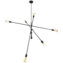 Dainolite 816P-MB - 6 Light Incandescent Adjustable Pendant Matte Black Finish