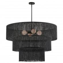 Dainolite CDL-404C-MB-BK - 4LT Chandelier, MB w/ BK Tassel Shades