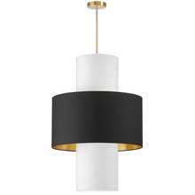 Dainolite POA-224P-AGB-698-790 - 4 Light Incan Pendant, Aged Brass w/ Black/Gold & White Shades