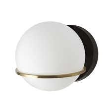 Dainolite SOF-61W-MB-AGB - 1 Light Halogen Wall Sconce, Matte Black / Aged Brass with White Opal Glass