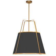 Dainolite TRA-3P-GLD-BK - 3 Light Trapezoid Pendant Gold/Black Shade w/ White Fabric Diffuser