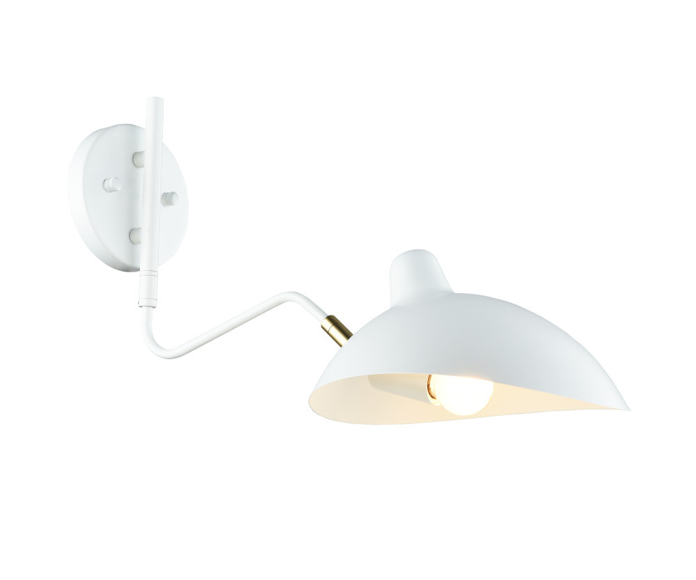 Droid White and Brushed Gold Wall Sconce
