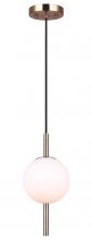 Canarm IPL1123A01GD9 - NARA, IPL1123A01GD9, 1 Lt Cord Pendant, Flat Opal Glass, 40W Type G9, 6" W x 15.5 - 63.5" H