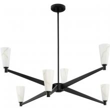 Progress P400395-31M - Tosca Collection Six-Light Matte Black Modern Luxe Chandelier