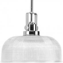 Progress P5026-15 - Archie Collection One-Light Polished Chrome Clear Prismatic Glass Coastal Pendant Light