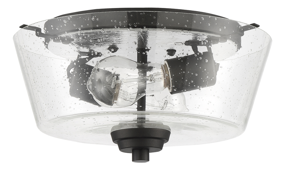 Grace 2 Light Flushmount in Espresso (Clear Seeded Glass)