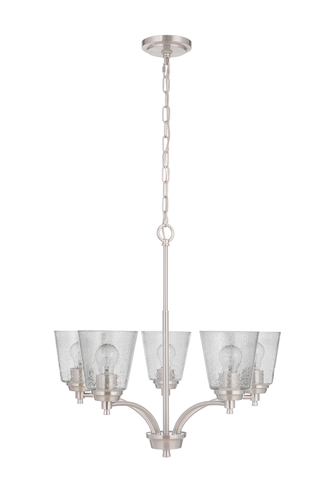 Tyler 5 Light Chandelier in Brushed Polished Nickel