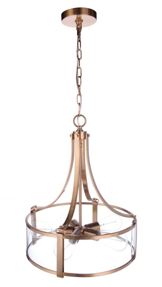 Elliot 5 Light Pendant in Satin Brass