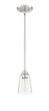 Craftmade 41991-BNK-CS - Grace 1 Light Mini Pendant in Brushed Polished Nickel (Clear Seeed Glass)