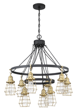 Craftmade 50629-FBSB - Thatcher 9 Light Chandelier in Flat Black/Satin Brass